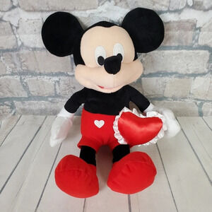 Disney Mickey Mouse Plush Valentine Heart 13"  Tall